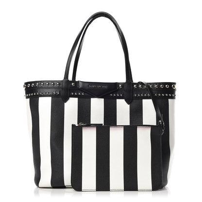 Givenchy Coated Canvas Striped Large Antigona Tote Black White 2 of 23