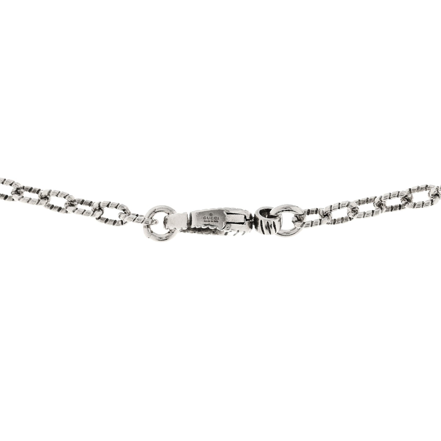 Sterling Silver Textured Interlocking G Pendant Necklace