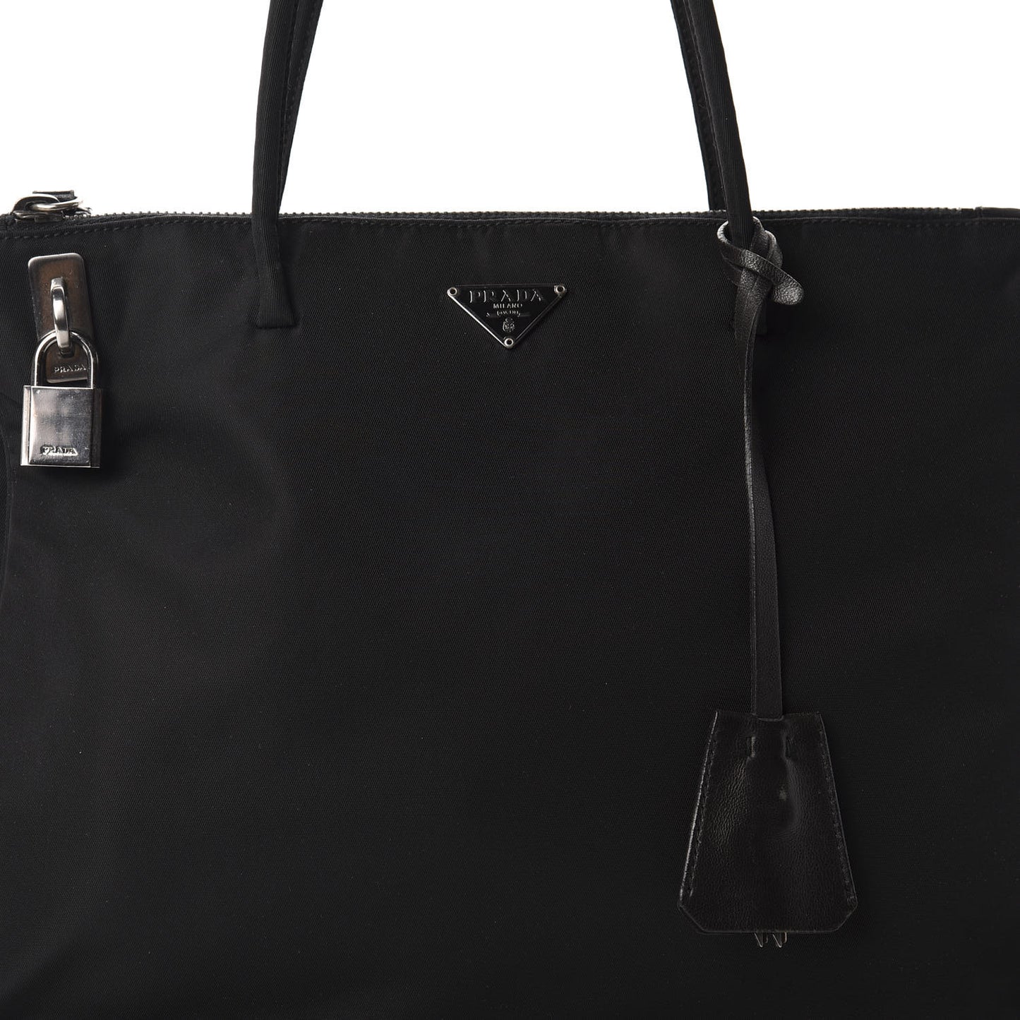 Tessuto Nylon Lock Shoulder Bag Black