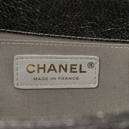 Chanel Cracked Metallic Calfskin Quilted Medium Boy Flap Dark Silver 6 of 11