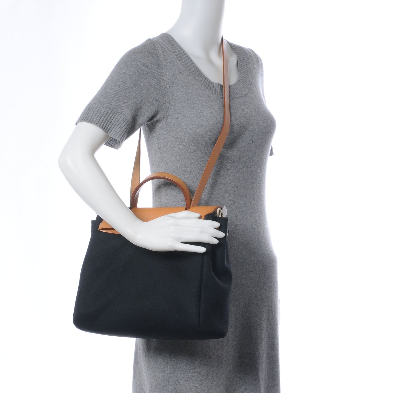 Hermes Toile Herbag PM 30 Black and Natural 3 of 8