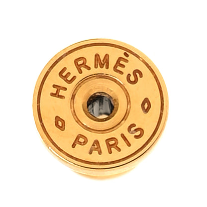 Hermes Gold Lacquered Mini Pop H Earrings Marron Glace 4 of 6