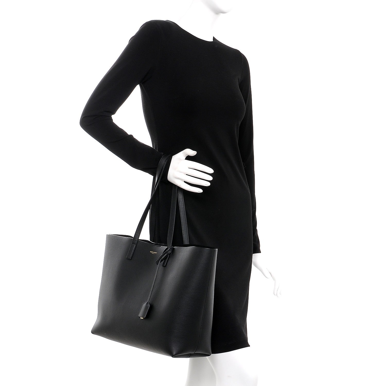 Saint Laurent Calfskin Large Shopping Tote Black 2 of 8