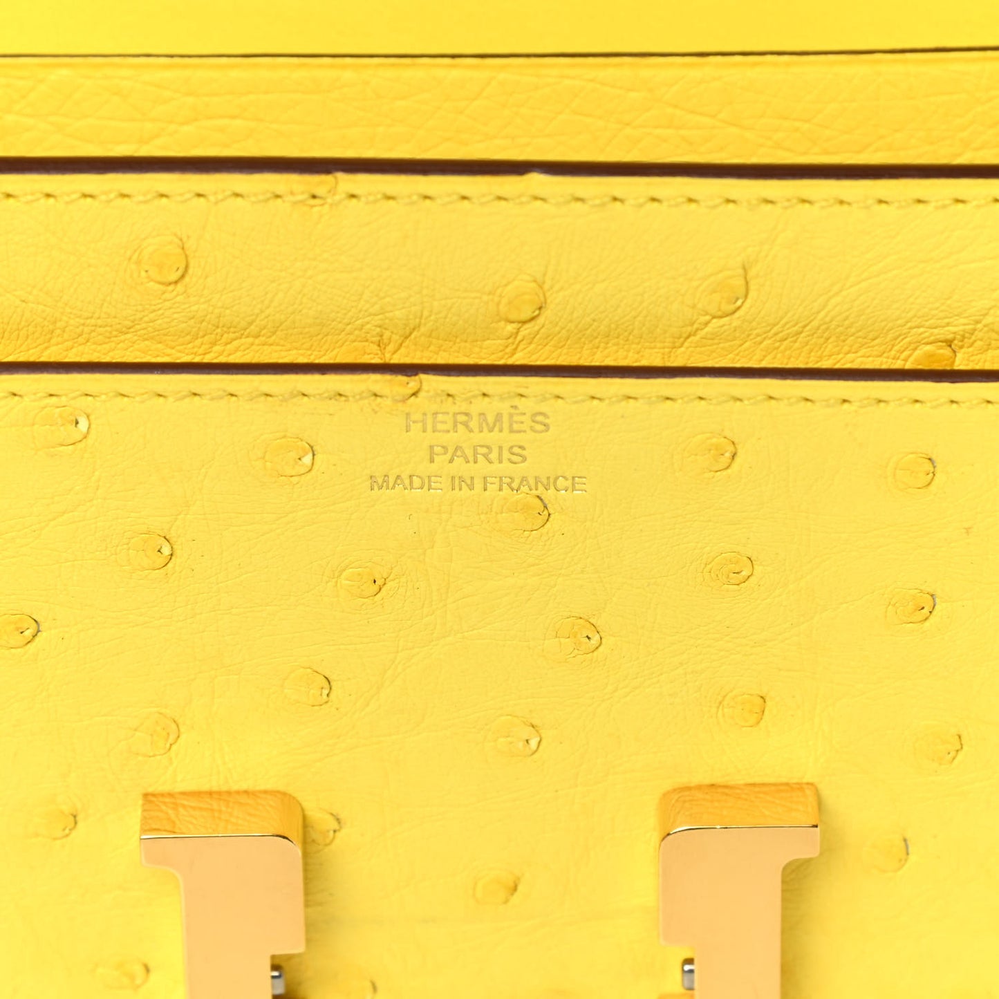 Ostrich Constance Long Wallet To Go Jaune Citron