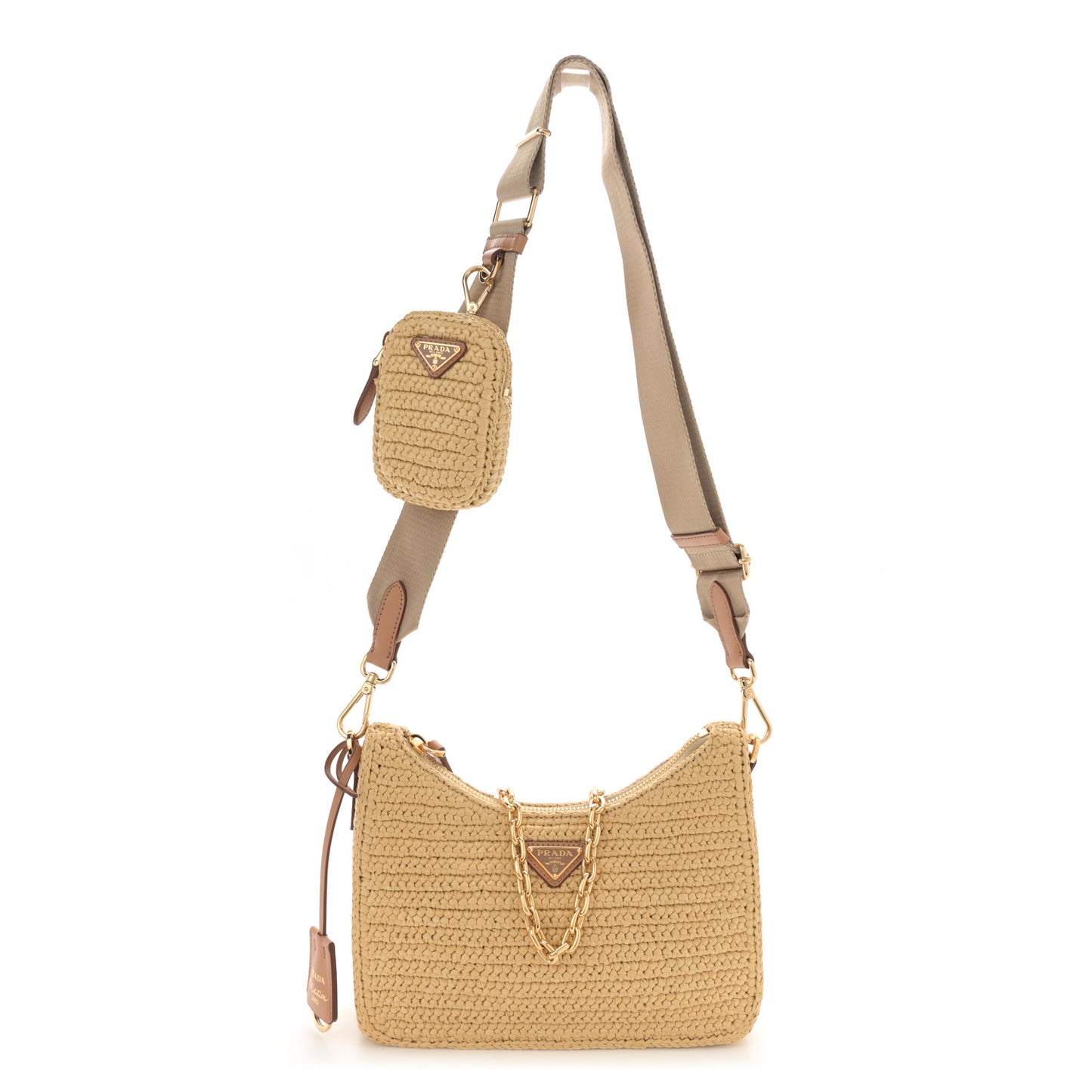 Yarn Raffia Effect Crochet Re-Edition 2005 Shoulder Bag Naturale