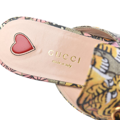 Gucci GG Supreme Monogram Bengal Womens Princetown Slippers 36.5 Beige Crop Pink 6 of 11
