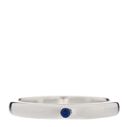 Tiffany Sterling Silver Blue Sapphire Elsa Peretti Band Ring 53 6.5 1 of 5