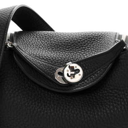Hermes Taurillon Clemence Mini Lindy 20 Black 8 of 11