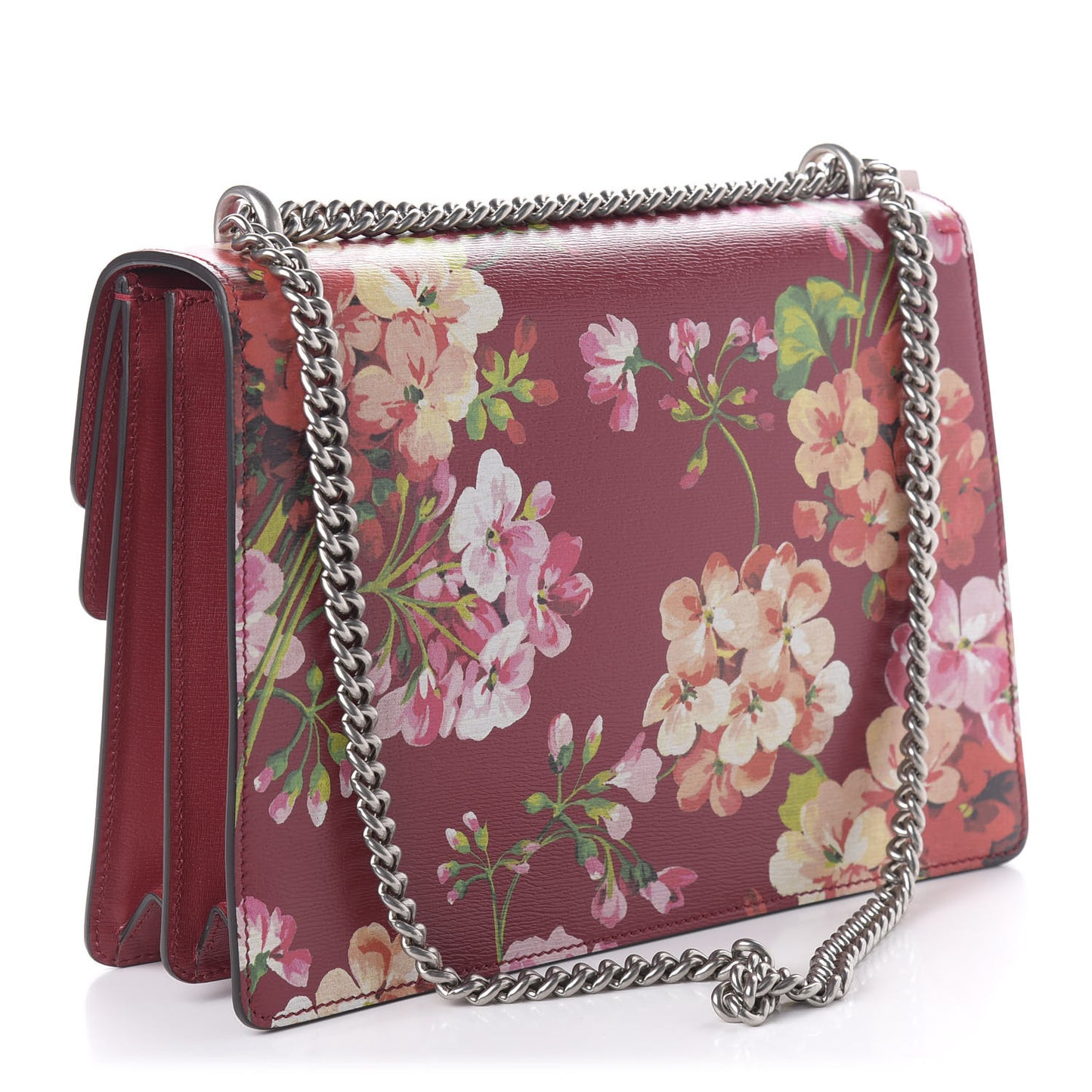 Calfskin Blooms Print Medium Dionysus Shoulder Bag Romantic Cherry Multicolor