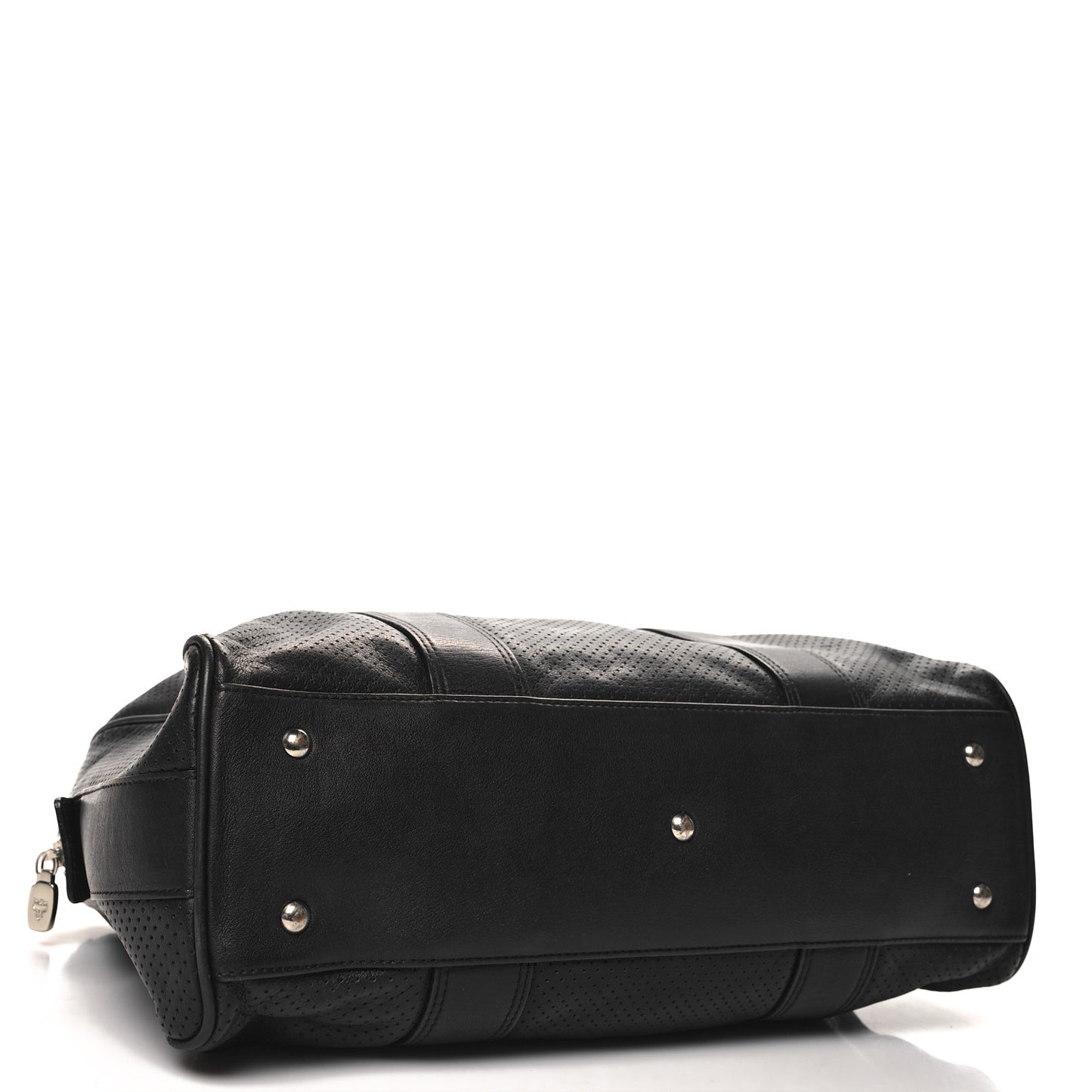 Calfskin Perforated Shoulder Bag Black