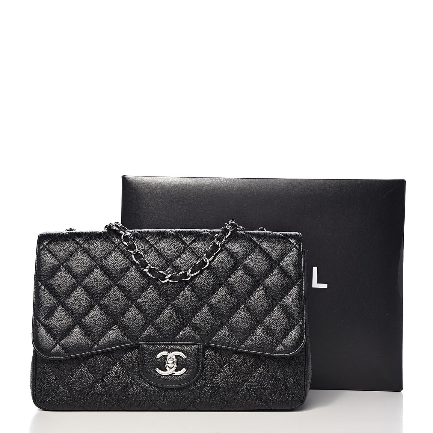 Caviar Quilted Jumbo Single Flap Black