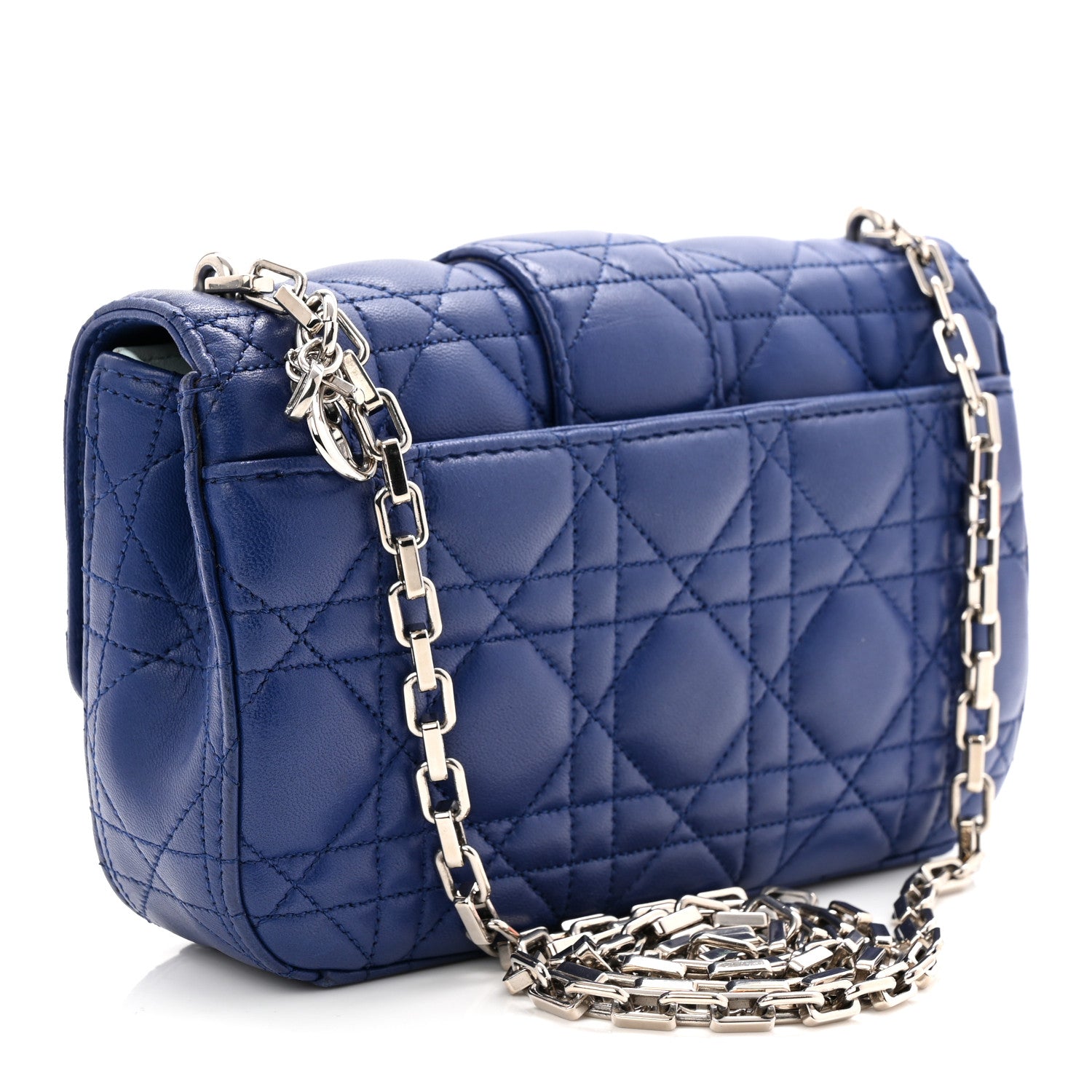 Christian Dior Lambskin Cannage Miss Dior Small Promenade Pouch Blue 3 of 10