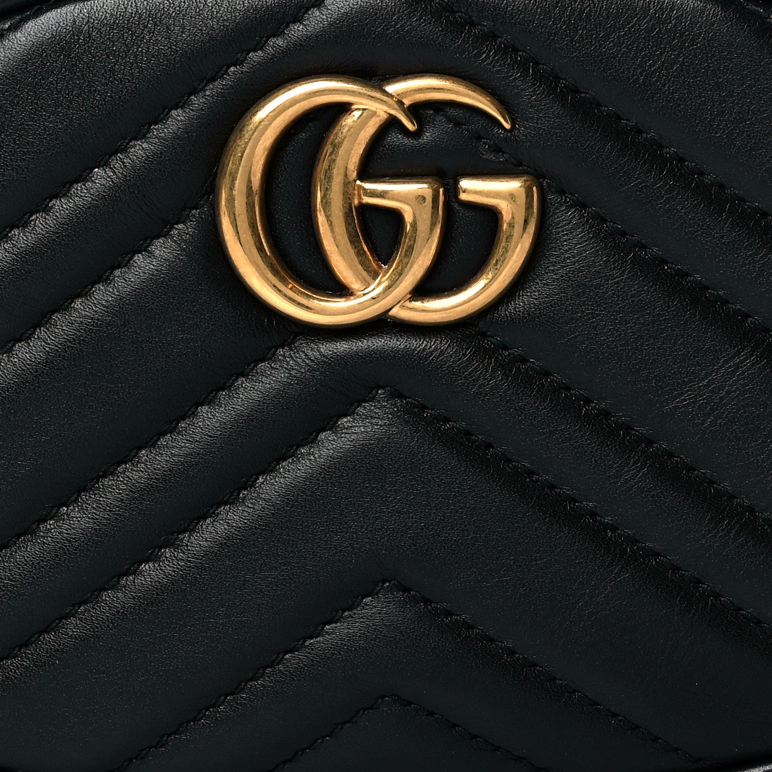 Gucci Calfskin Matelasse GG Marmont Belt Bag 85 34 Black 9 of 13