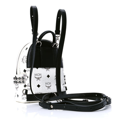 MCM Visetos Studded X-Mini Bebe Boo Backpack White 2 of 4
