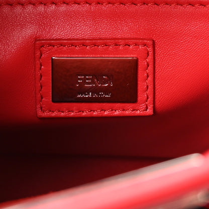 Fendi Vitello Seta Century Nappa Whipstitch Mini Peekaboo Iconic Satchel Fiamma 6 of 10