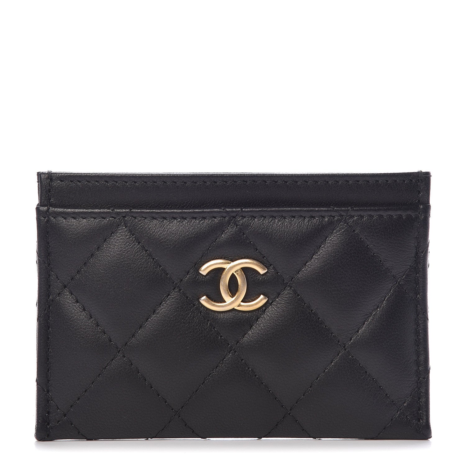 Chanel Lambskin Quilted Card Holder Black 1 of 9