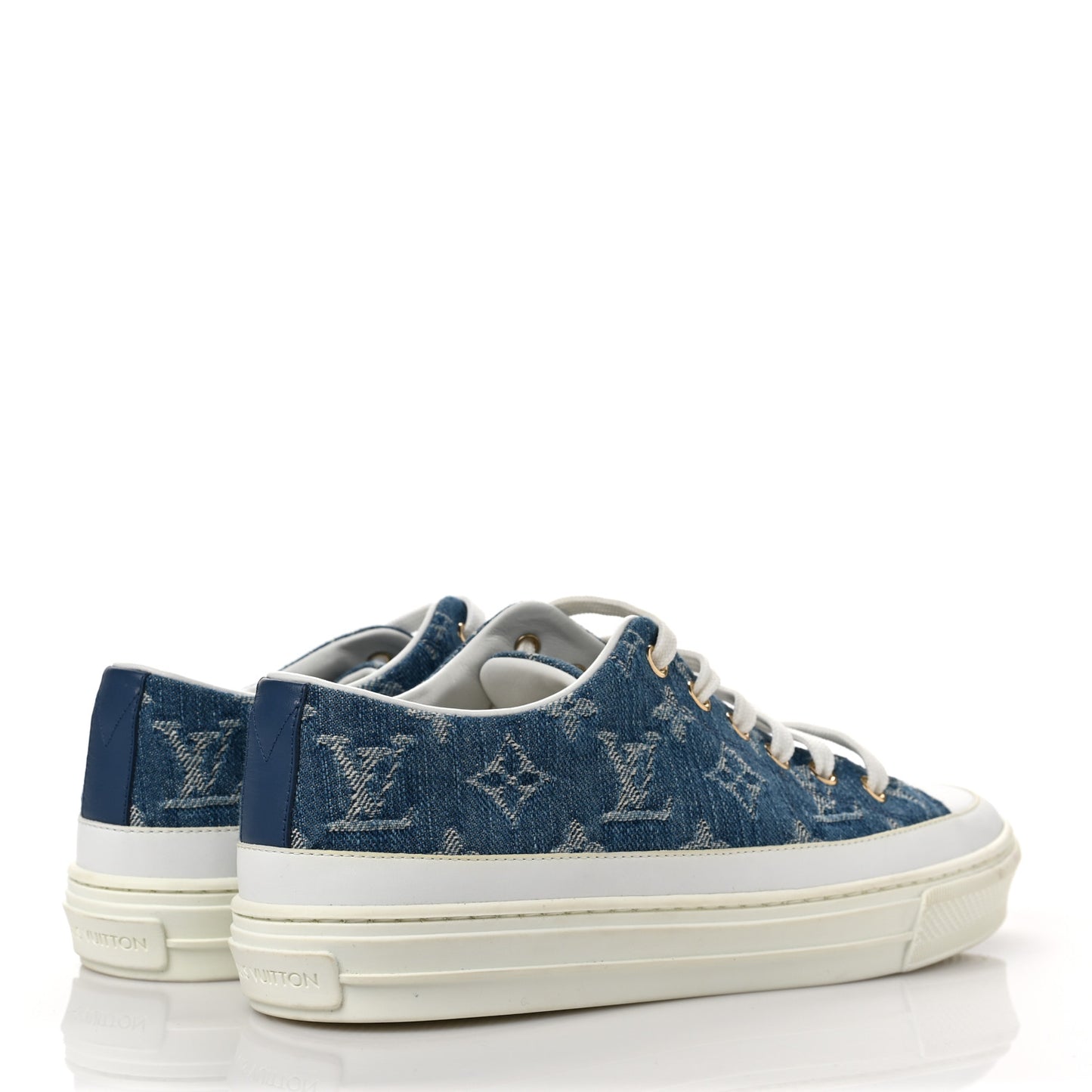 Denim Monogram Stellar Sneakers 37.5 Bleu Jeans Blue