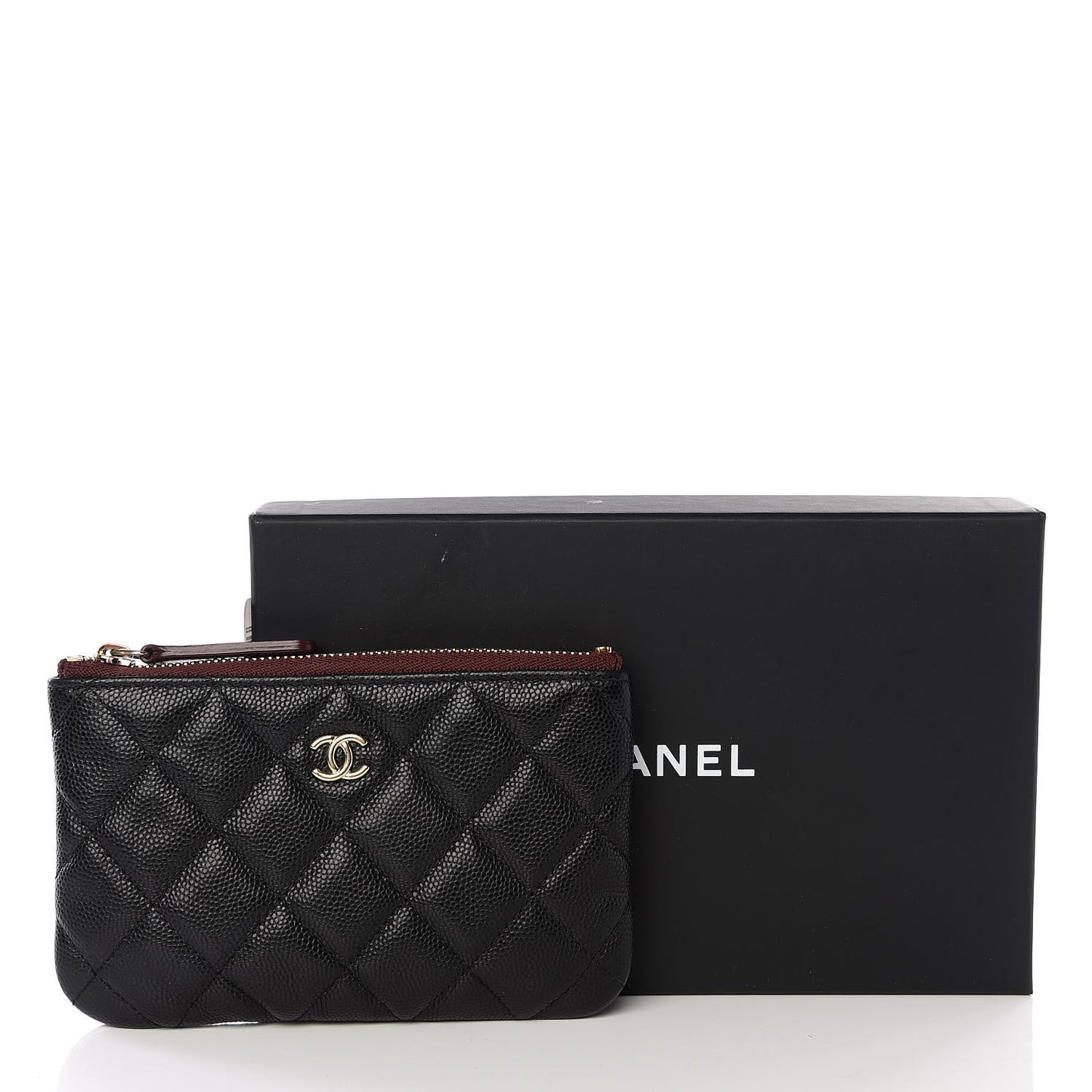 Caviar Quilted Small Cosmetic Case Black