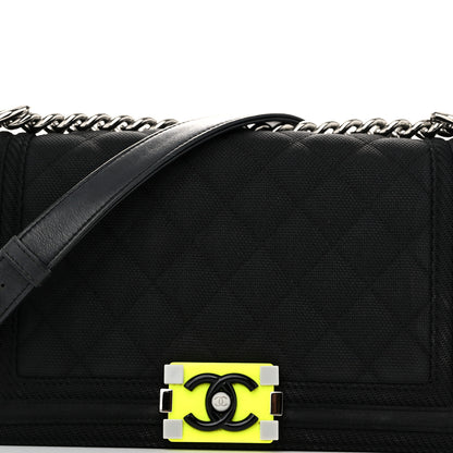 Chanel Canvas Quilted Medium Fluo Boy Flap Black 8 of 10