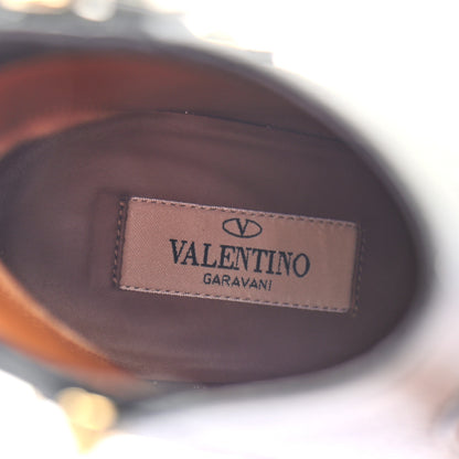 Valentino Garavani Pebbled Calfskin Rockstud 70mm Ankle Boots 37 Black 6 of 8