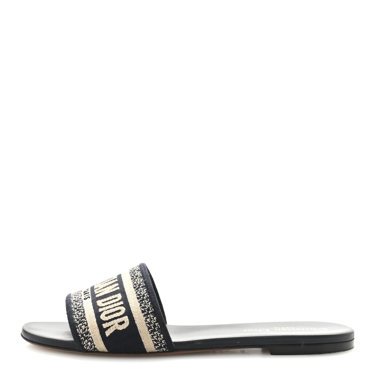 Canvas Embroidered Dway Mules Slide Sandals 39 Deep Blue
