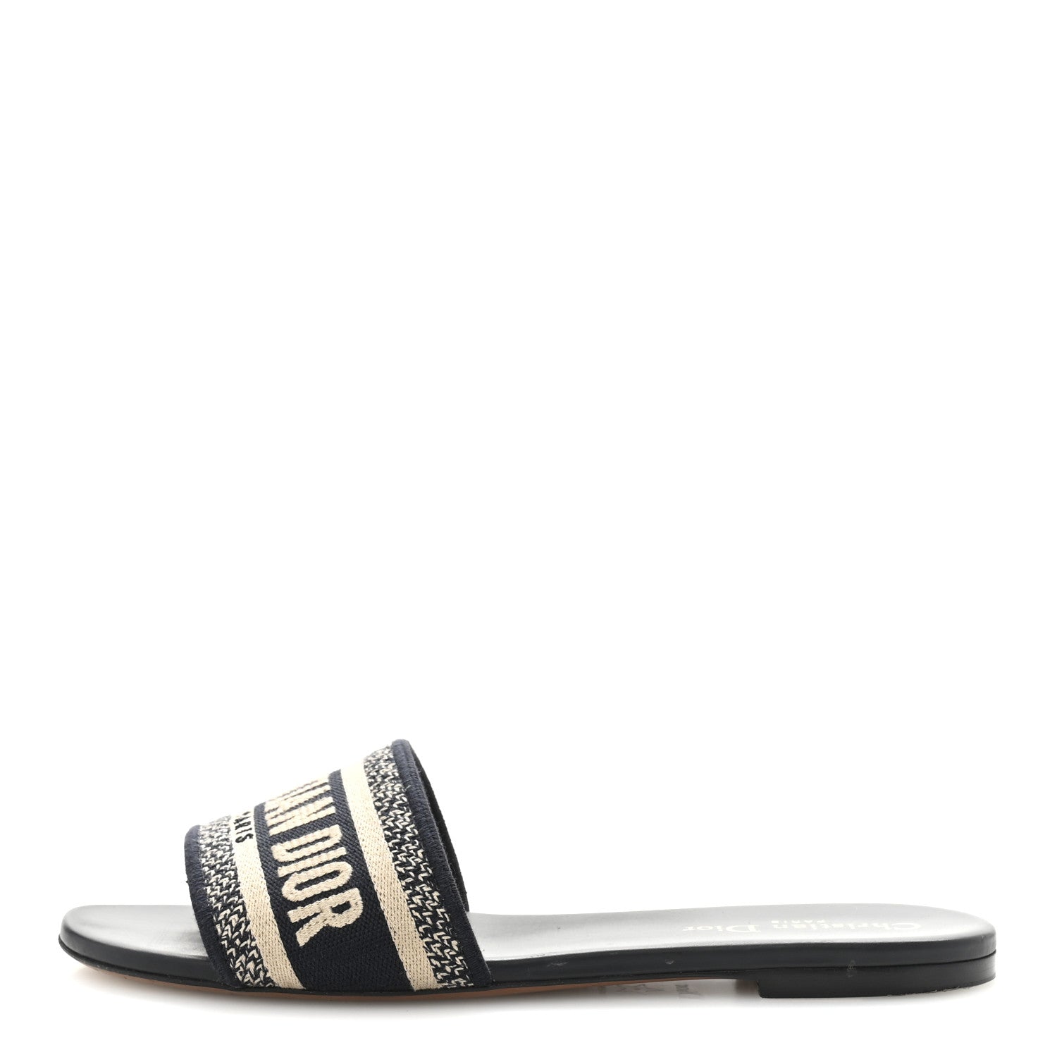 Christian Dior Canvas Embroidered Dway Mules Slide Sandals 39 Deep Blue 1 of 11