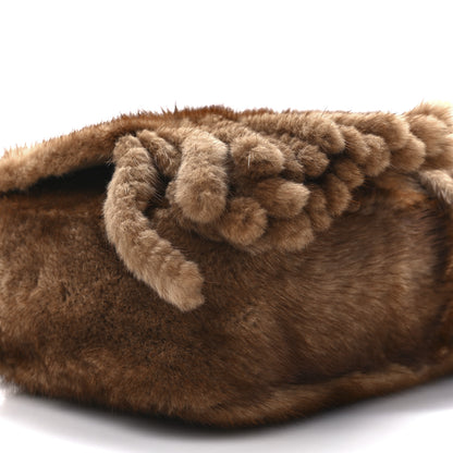 Fendi Mink Shiny Nappa Fringe Baguette Natural Miele Scuro 11 of 12