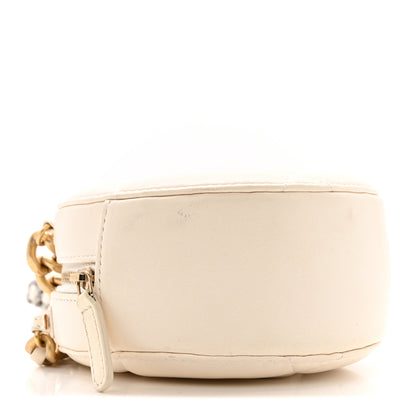Chanel Lambskin Quilted Chanel 19 Round Clutch With Chain White 4 of 13