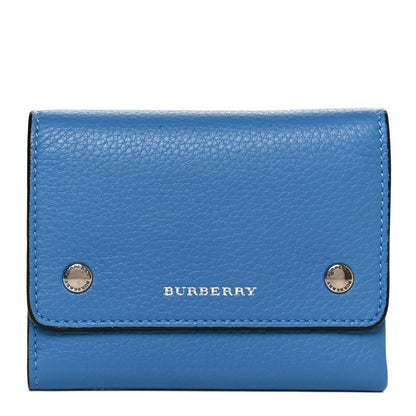 Burberry Grained Calfskin Tri-Fold Compact Wallet Blue 1 of 11