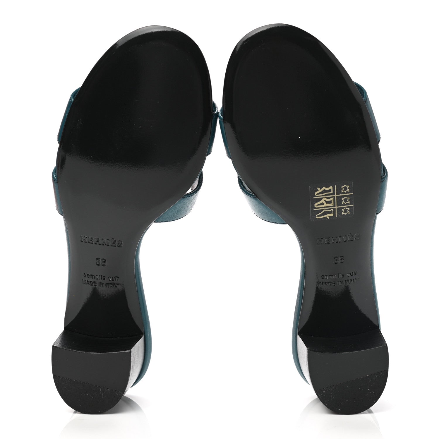Hermes Calfskin Oasis Sandals 36 Bleu Velvet 5 of 9