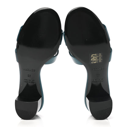 Hermes Calfskin Oasis Sandals 36 Bleu Velvet 5 of 9