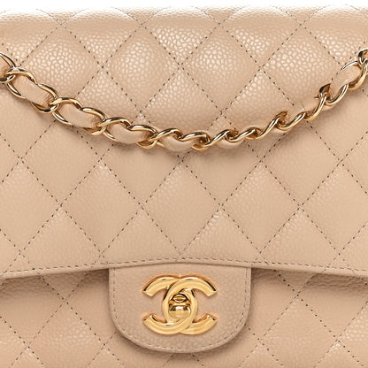 Chanel Caviar Quilted Medium Double Flap Beige 8 of 11
