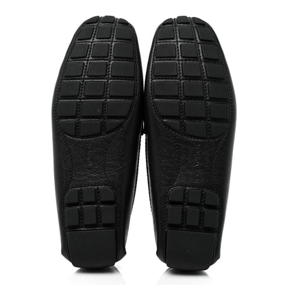 Louis Vuitton Taiga Mens Monte Carlo Car Shoe Moccasin Loafers 9 Black 6 of 10