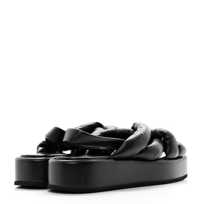 Prada Nappa Padded Blow 20mm Slingback Sandals 38 Black 4 of 10