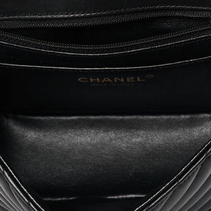 Chanel Lambskin Chevron Quilted Mini Square Flap Black 5 of 13