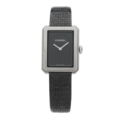 Chanel Stainless Steel Calfskin 21mm Boy-Friend Tweed Quartz Watch Black 1 of 4