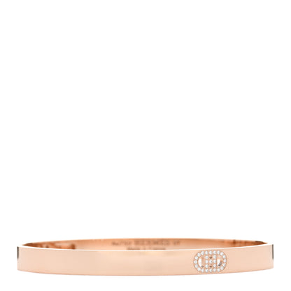 Hermes 18K Rose Gold Diamond PM H D'Ancre Bracelet ST 1 of 4