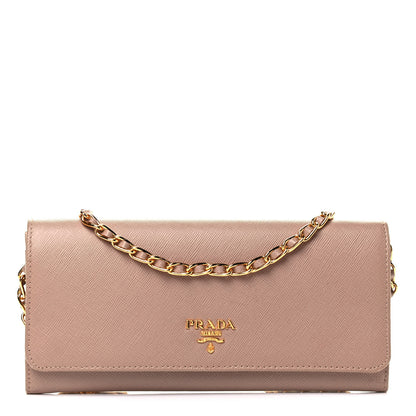 Prada Saffiano Metal Oro Chain Wallet Cammeo 1 of 4