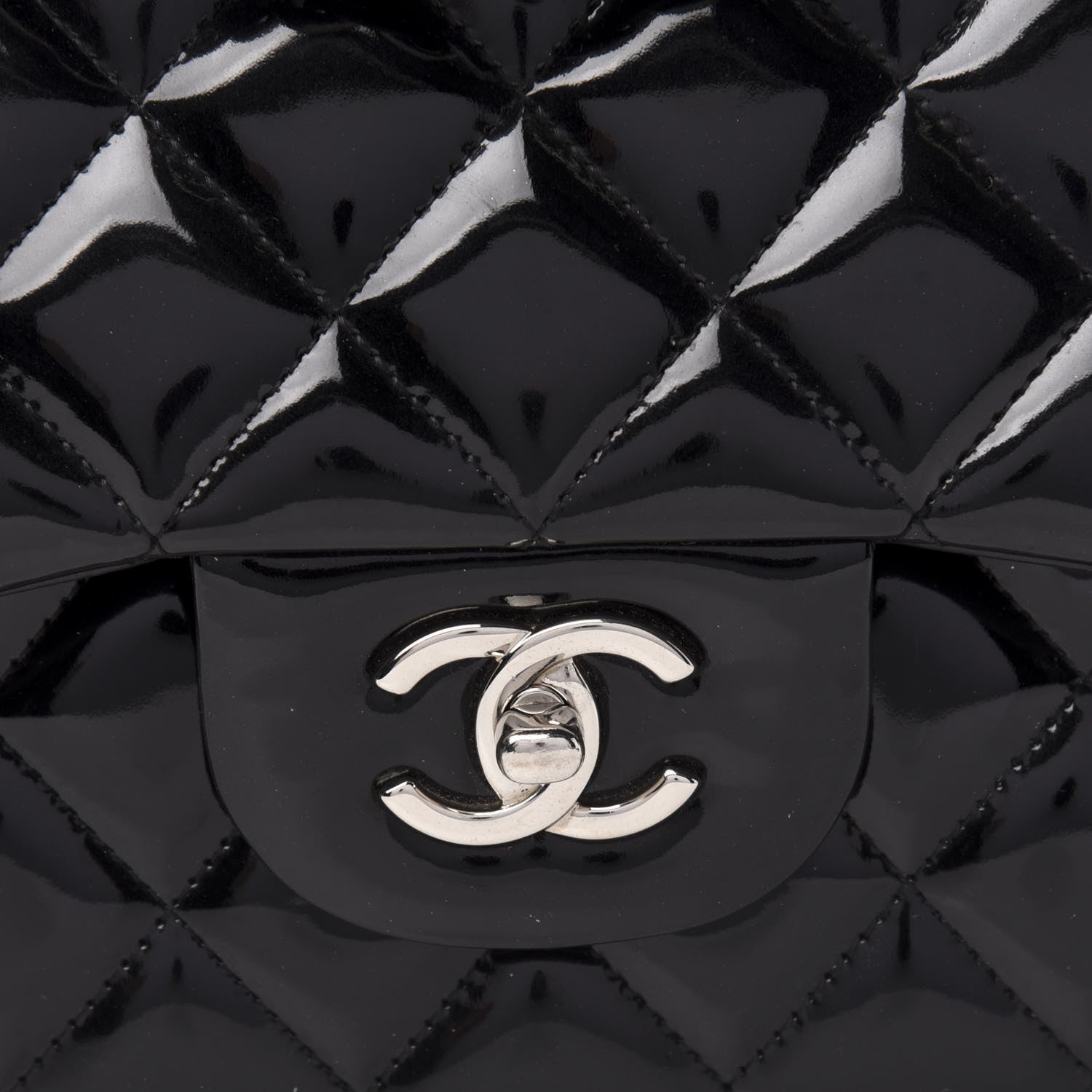 Chanel Patent Quilted Jumbo Double Flap Black 11 of 11