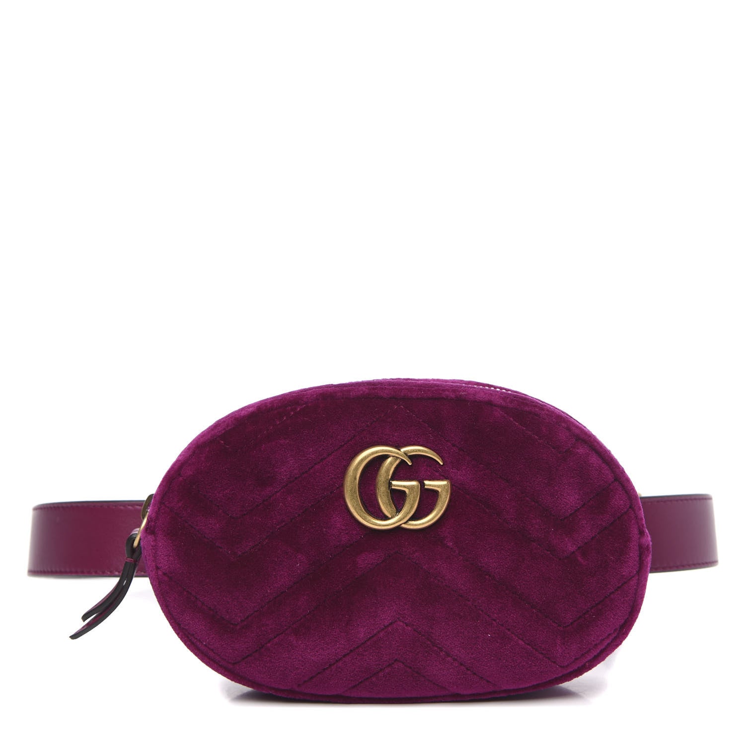 Gucci Velvet Matelasse GG Marmont Belt Bag 85 34 Fuchsia Violet Cyclamen 1 of 10