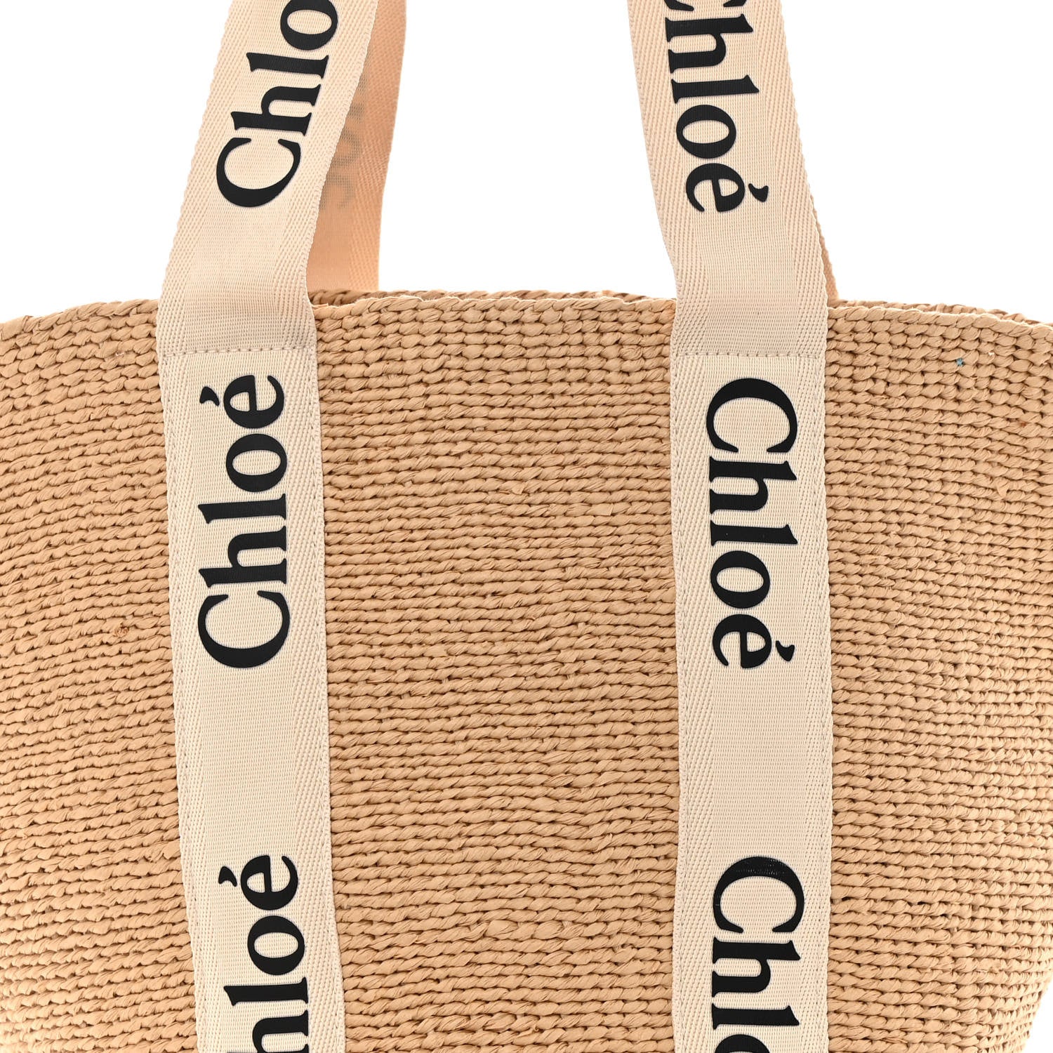 Chloe Raffia Large Woody Tote White 4 of 12