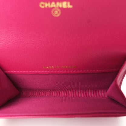 Chanel Caviar Quilted Flap Card Holder Wallet Fuchsia 5 of 8