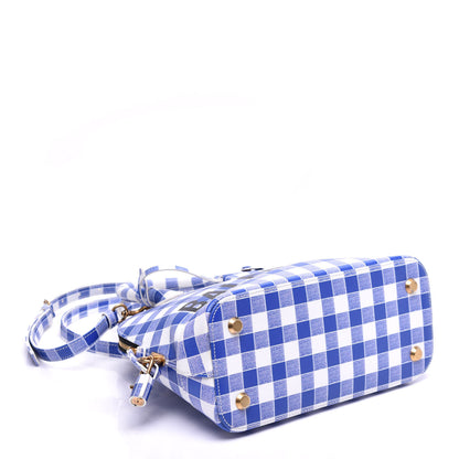 Balenciaga Calfskin Checked S Ville Top Handle Bag Bleu 4 of 8