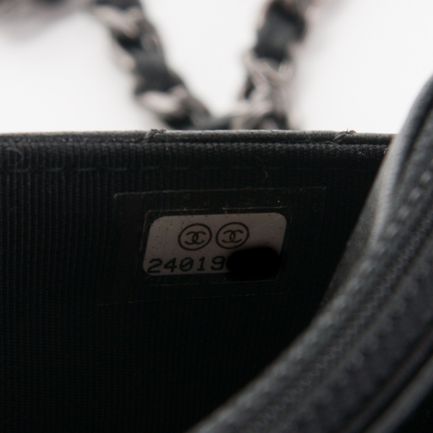 Chanel Studded Sheepskin Quilted Chevron Reissue Wallet On Chain WOC Black 8 of 8