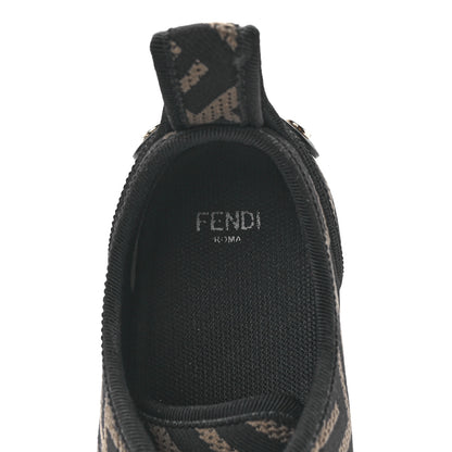 Fendi Fabric FF Micro-Perforated Rise Low Top Sneakers 36 Tobacco Black 7 of 8