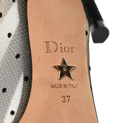 Christian Dior Suede Calfskin Plumetis Lovely-D Ankle Wrap Pumps 37 Black 12 of 16