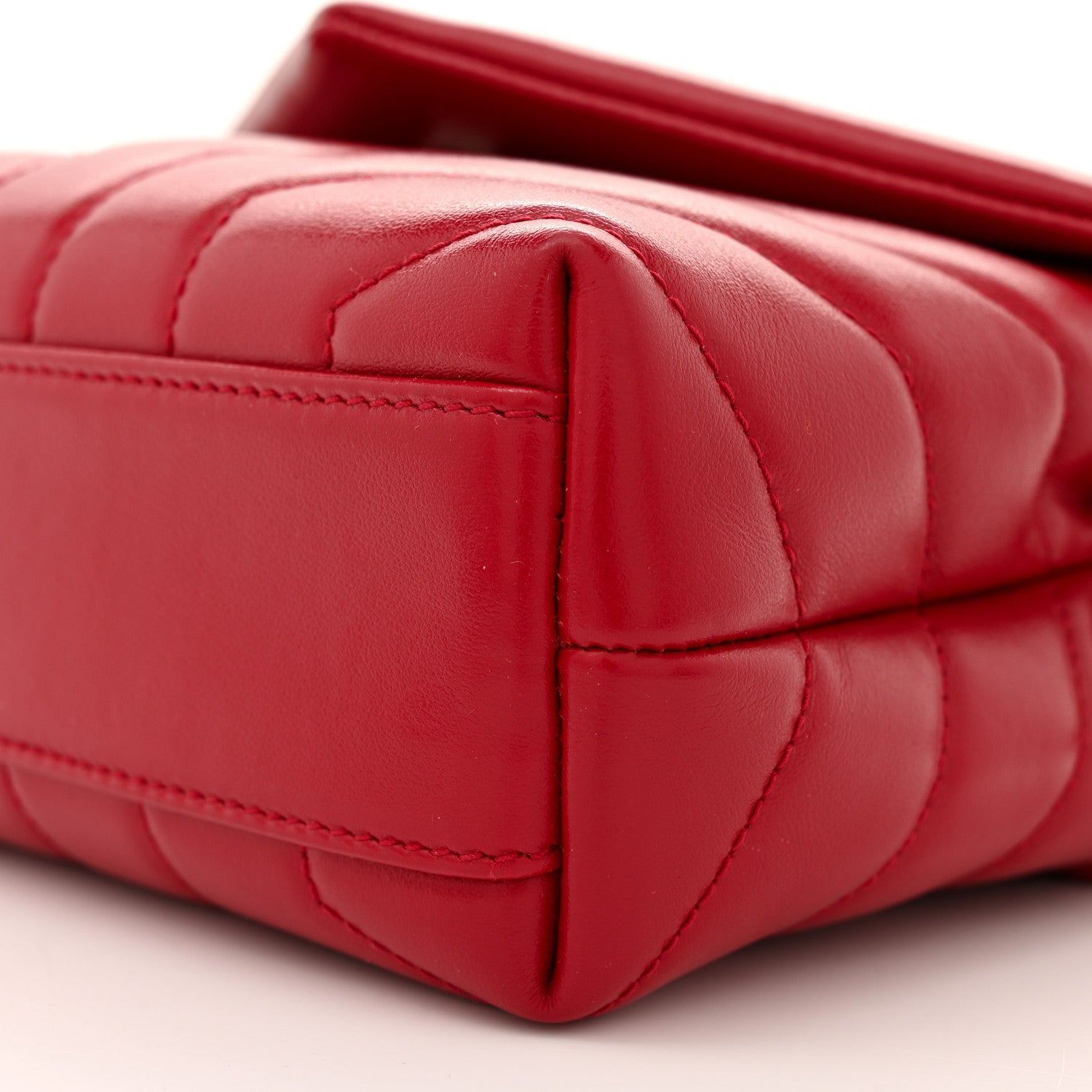 Saint Laurent Calfskin Y Quilted Monogram Toy Loulou Crossbody Bag Rouge 10 of 13