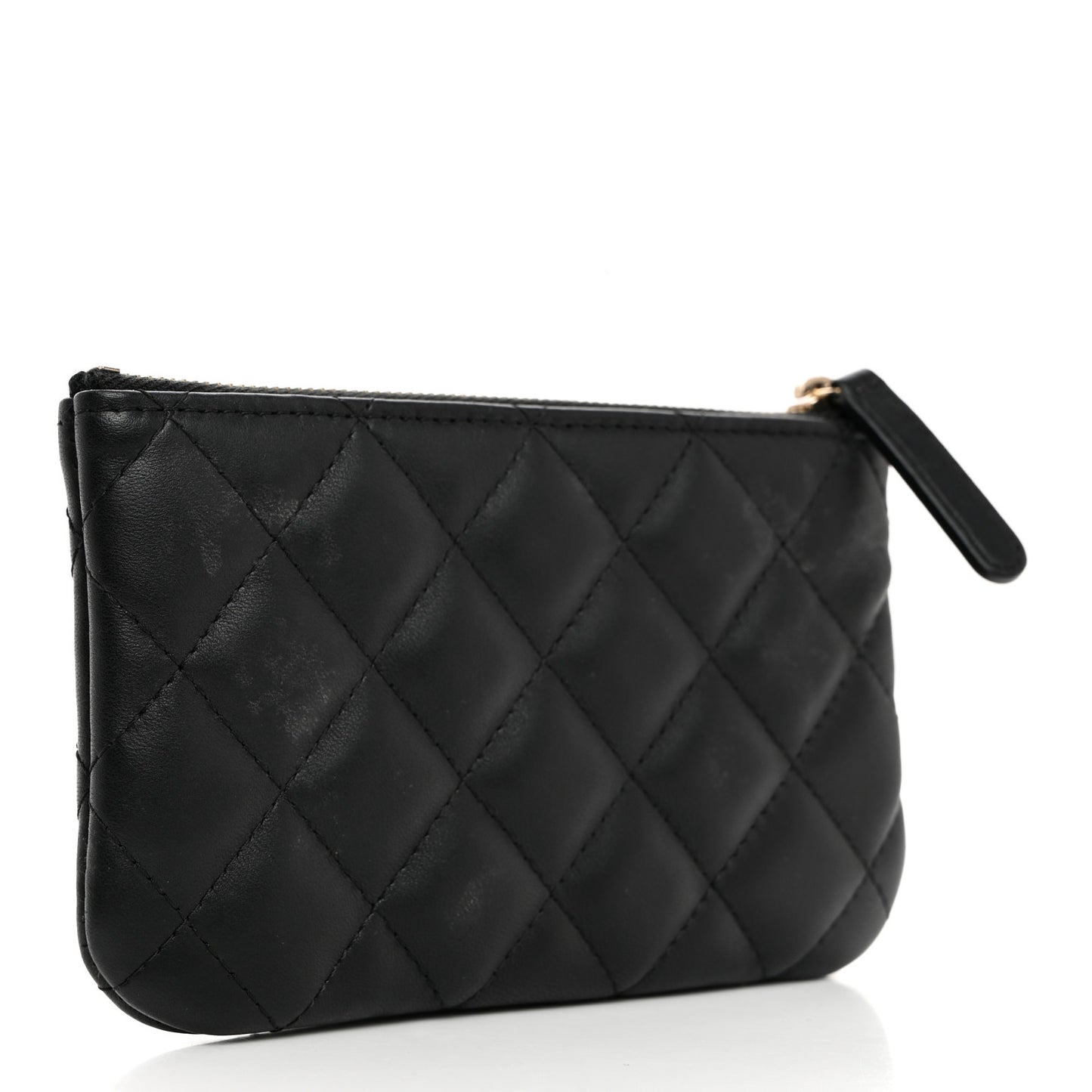 Lambskin Quilted Casino Coin Purse Black