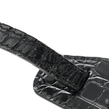 Balenciaga Shiny Supple Calfskin Crocodile Embossed Neo Classic Gold Hardware Nano City Crossbody Black 10 of 11