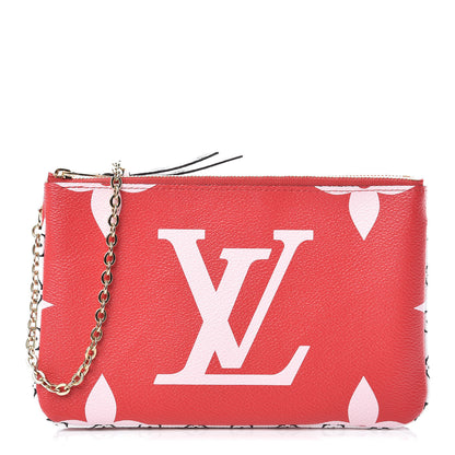 Louis Vuitton Monogram Giant Double Zip Pochette Rouge 1 of 10